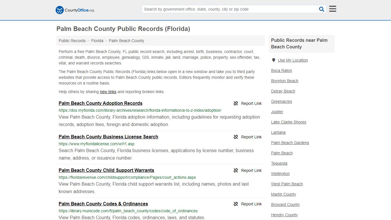 Palm Beach County Public Records (Florida) - County Office