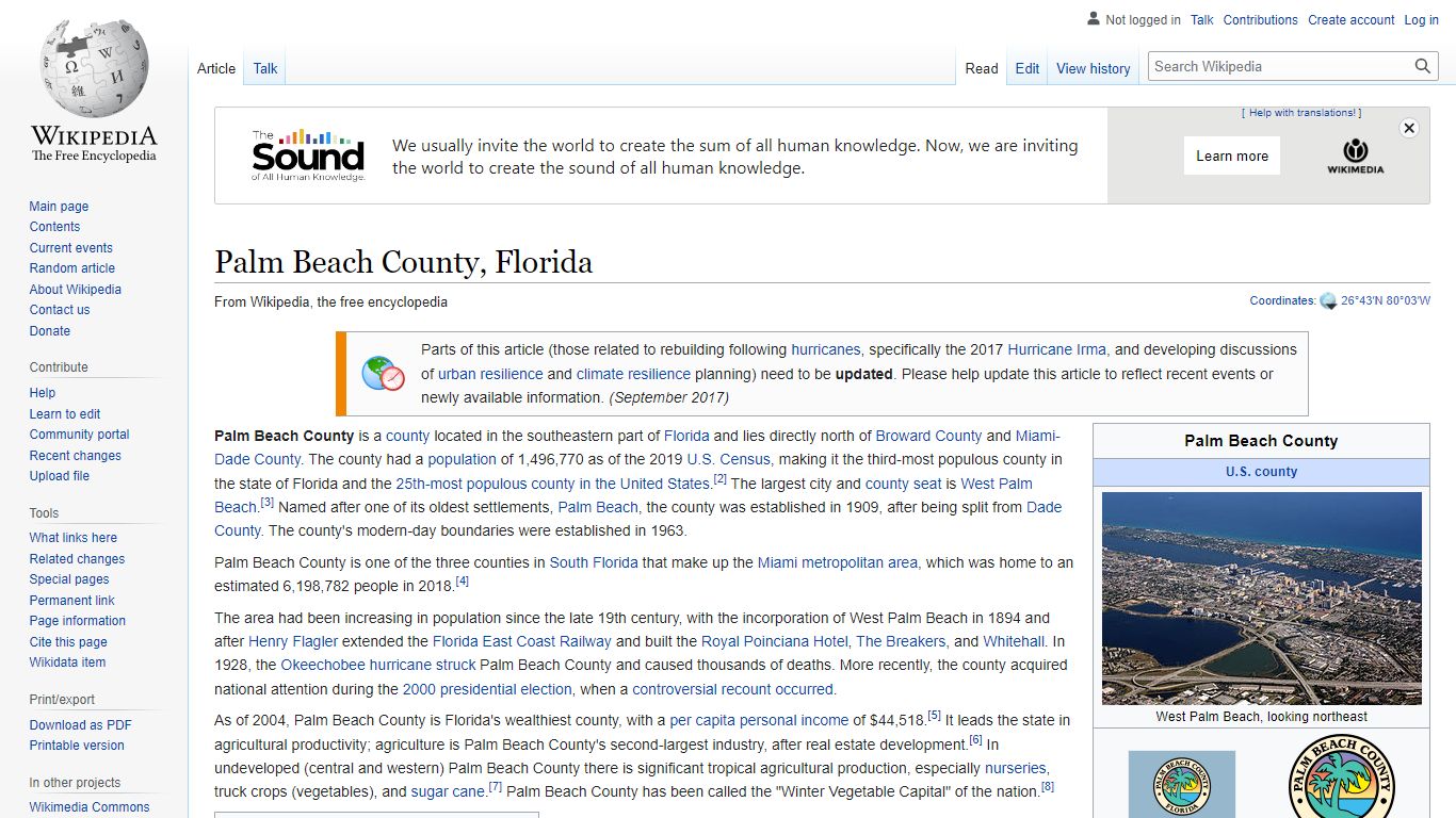 Palm Beach County, Florida - Wikipedia